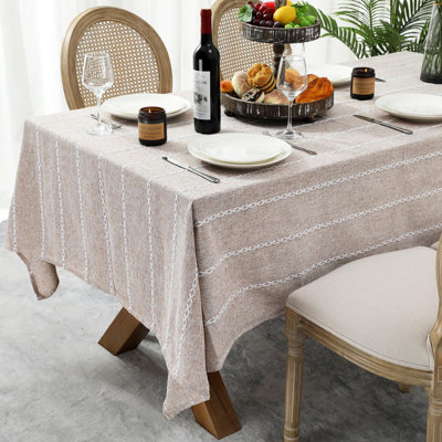 Farmhouse Style Linen Tablecloths Rectangle Tables