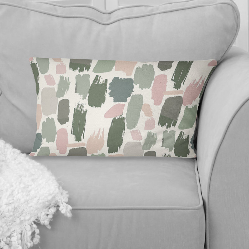 Coussin lombaire bohème vert et rose