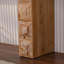 Console de style rustique à relief géométrique 59,06 po - Table d'entrée en bois massif et panneau de fibres à densité moyenne avec détails sculptés en 3D pour le salon / couloir