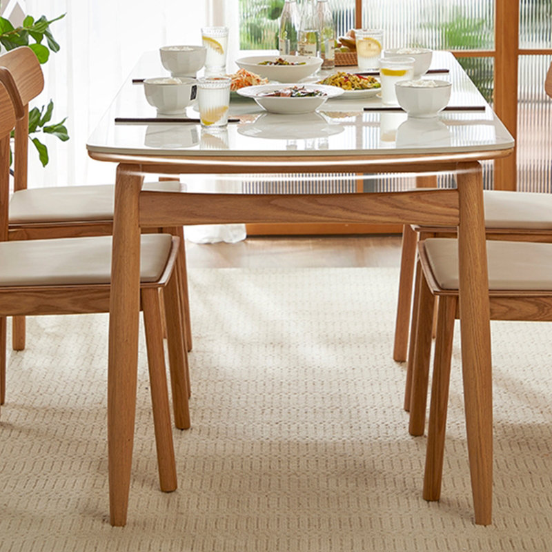 Simple modern rockplate dining table sets, 29.68"H x 62.99"L x 31.49"W