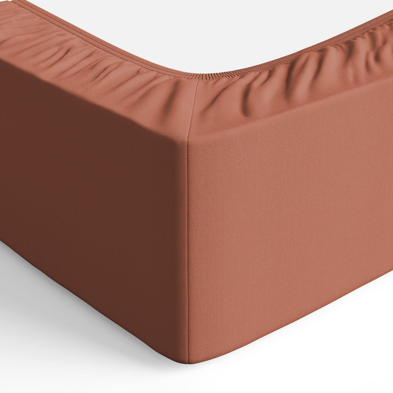 Merituuli 200 TC Microfiber 25cm Deep Fitted Sheets, Super King (6'), Rust