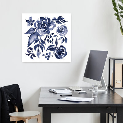 Contemporary Delft Delight I Db No Words With Berries Blue Art