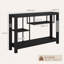 Console étroite de style industriel et champêtre, étagères de rangement ouvertes à plusieurs niveaux pour petits espaces-2010995836