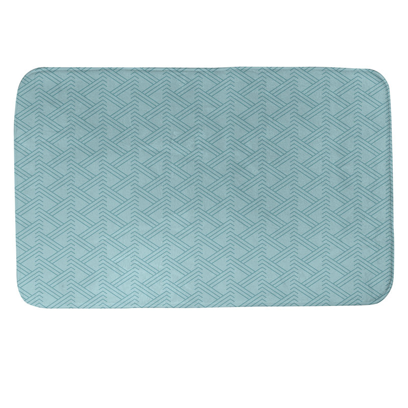 Tapis pour salle de bain Zig Zag, l 17 po x L 24 po, sarcelle