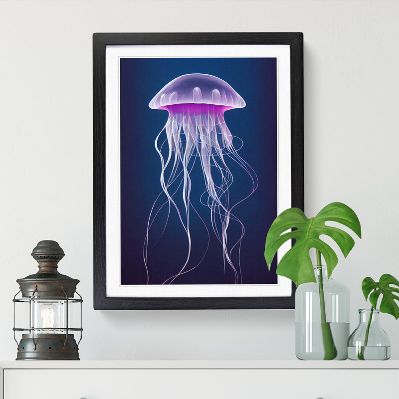 Casella Jellyfish Vol.4 - Picture Frame Print, 34" H x 25" W, Beige