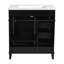30" Bathroom Furniture Vanity, Ceramic Sink, Adjustable Shelves, Black Cabinet, Soft Close, Contemporary Vanity 30-Inch, Basin, Storage Options, Function-130597611