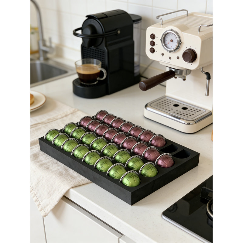Plateau de rangement pour capsules, pouvant contenir 40 dosettes Vertuoline, tiroir imperméable ou solution de rangement pour comptoir