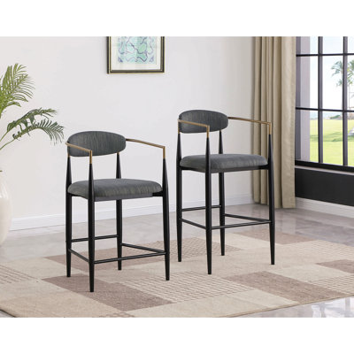 Fabric Upholstered Counter Chair (Set Of 2)