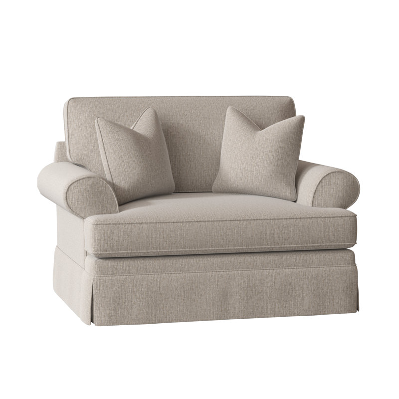 Brookner Upholstered Armchair, Drusky Linen Sustain® Basketweave