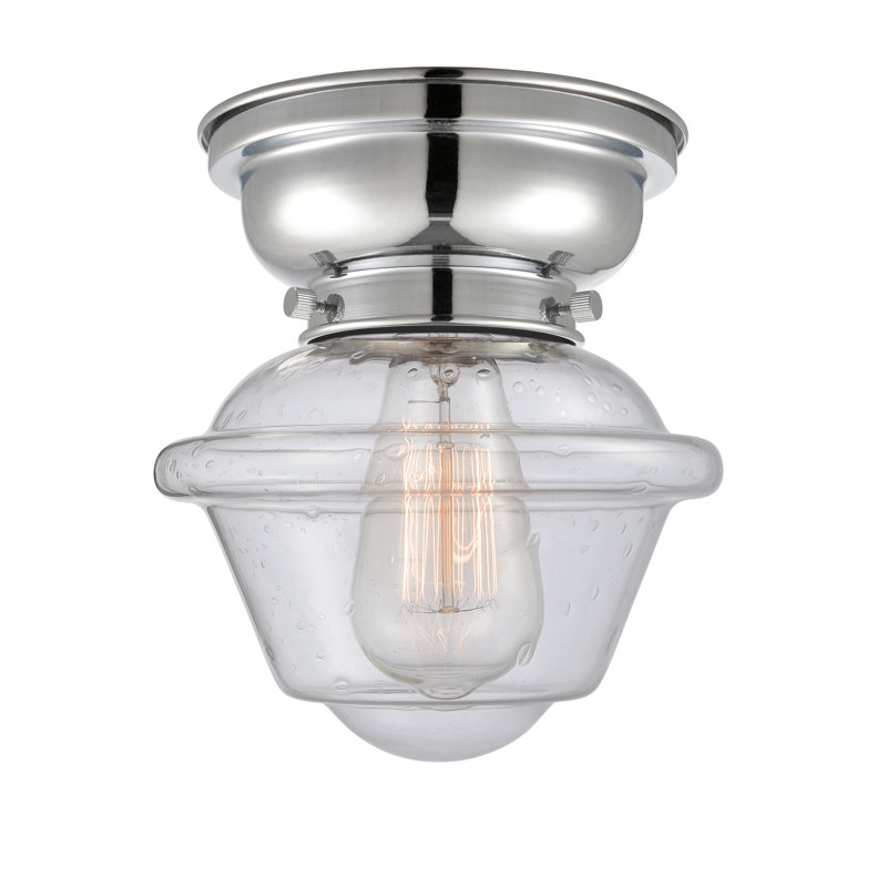 Plafonnier encastré 1 lumière 7,5 po Baptiste, Chrome poli, Grainé, Ampoule non incluse