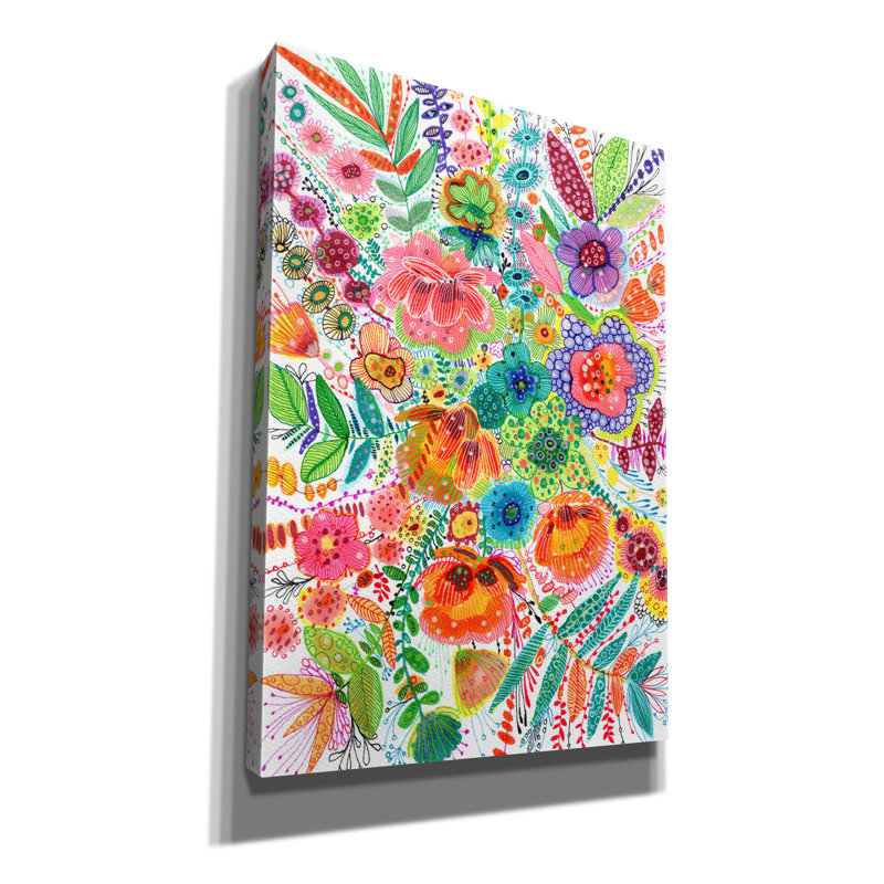 «Flowers Nim2» par Noemi Ibarz, art mural sur toile, 26 po x 34 po, H 26 po x l 18 po x P 0,75 po