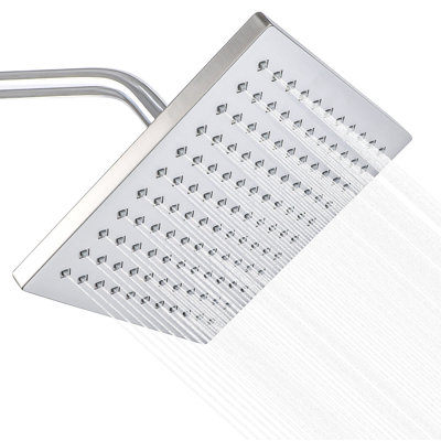 High Pressure Shower Head Rain Shower Head Brushed Nickel Modern Design Square Rainfall Showerhead,Single Function Easy To Clean