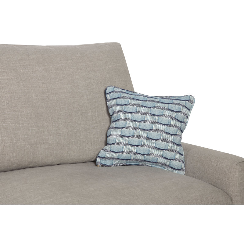 Geometric Square Pillow Cover & Insert, 16" x 16", Mocha, Natural Fiber