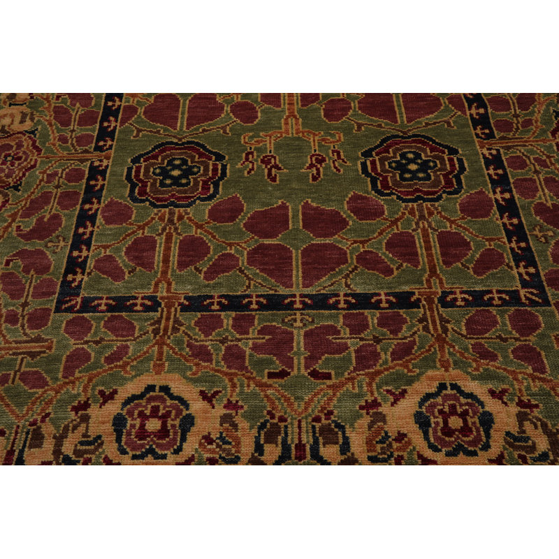 Tapis oriental en laine noué à la main couleur sauge 8 x 10 8 po Oushak