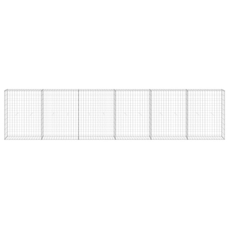 Chenango vidaXL Gabion Basket with Lids, Galvanized Steel Gabion Wall, High Load Capacity