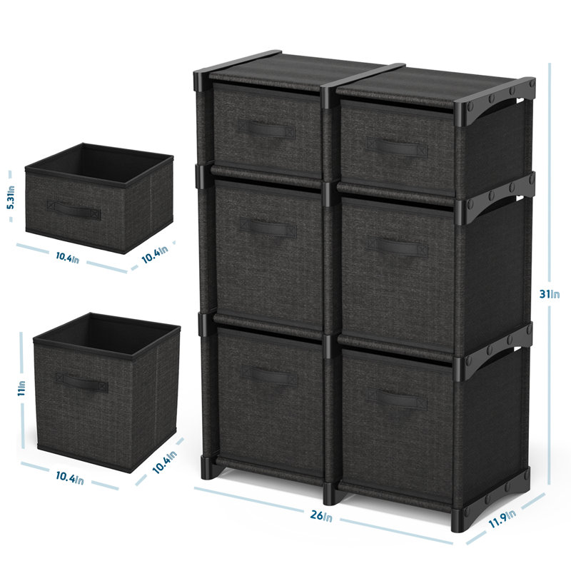 Britteny 6 Drawer Closet System, Black