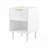 Modern White Nightstand with 1 Drawer &amp; Open Shelf, Gold Handle