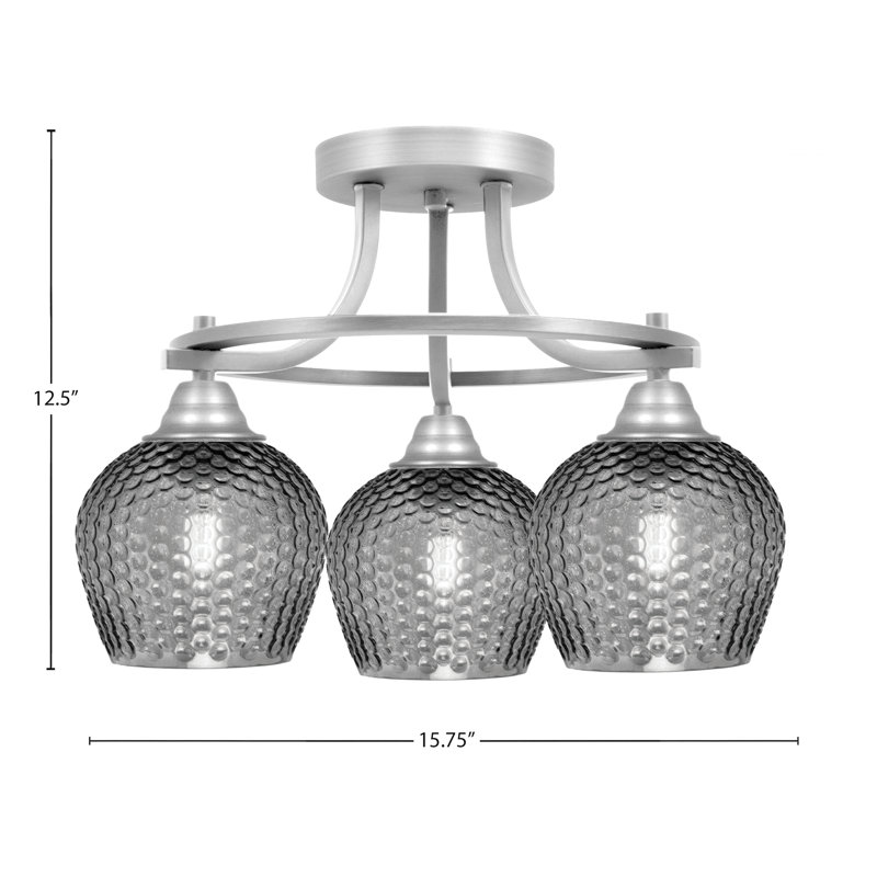 Verre fumée 6 po Amancio, Nickel brossé, Noir