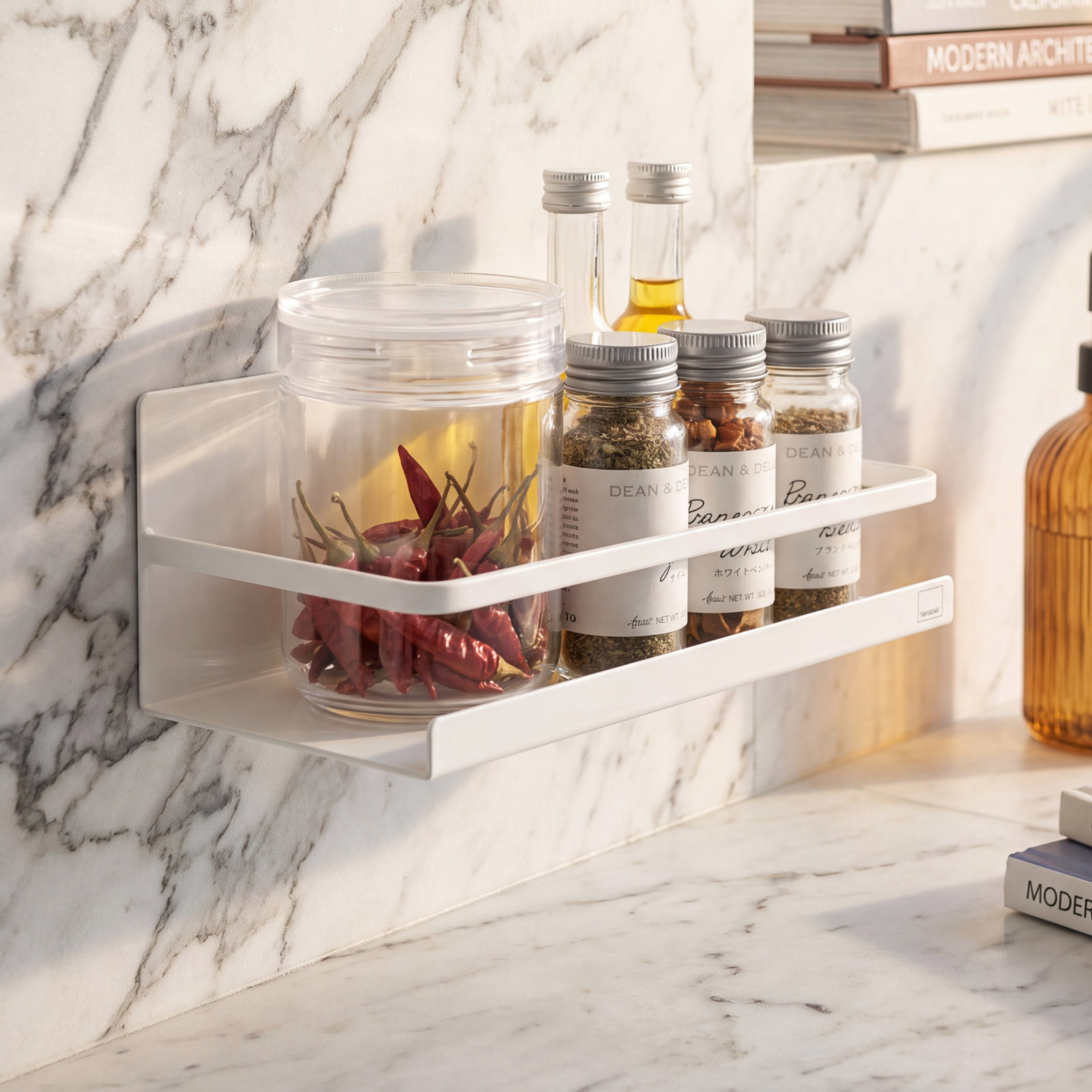 Yamazaki Home Magnetic Spice Rack, White