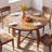 Solid Wood Round Dining Table with Cross Base