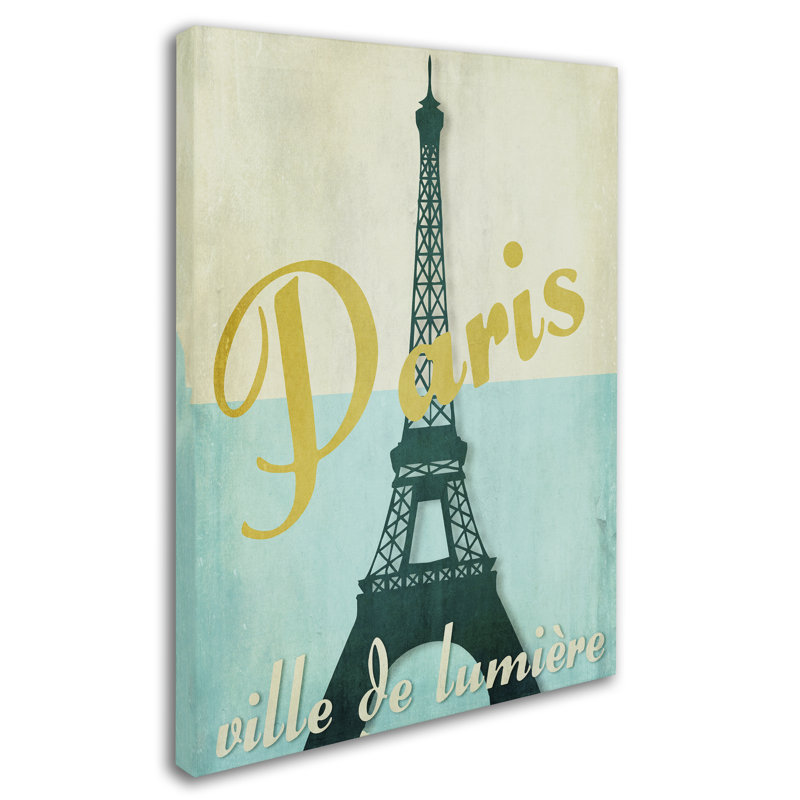 «Paris City of Light» par Jadaya, impression sur toile tendue, H 19 po x l 14 po x P 2 po