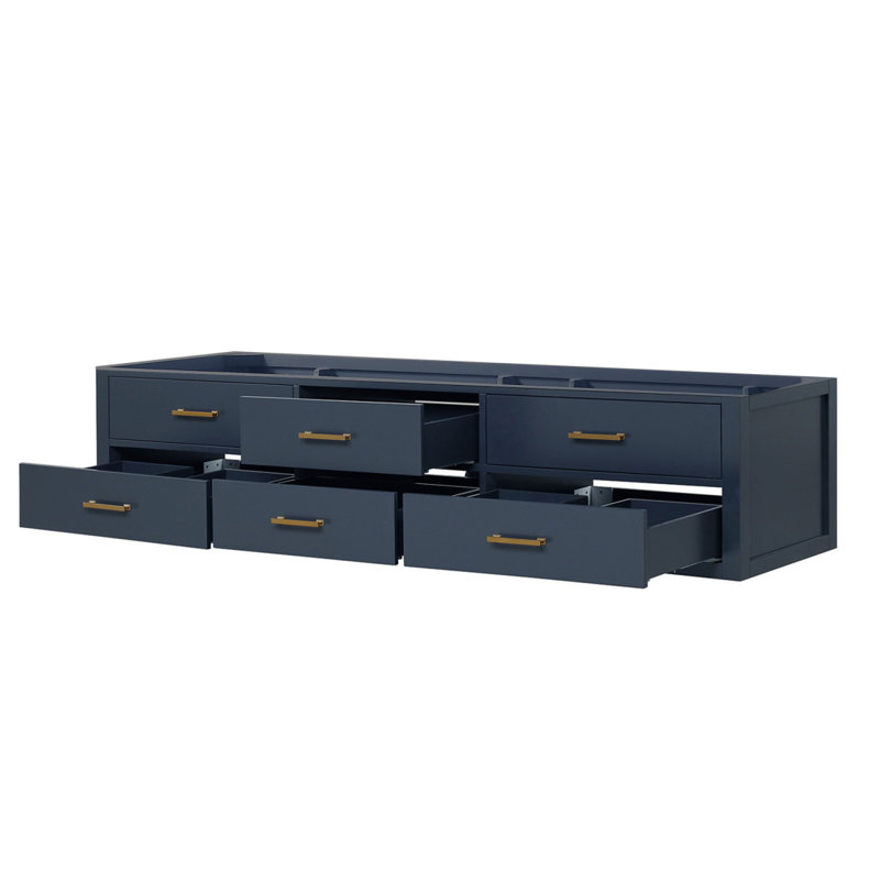 Meuble-lavabo double bleu 84 po X P 22 po D, Bleu