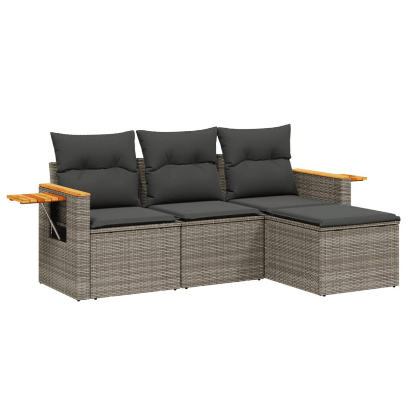  Ensemble de canapé de jardin gris