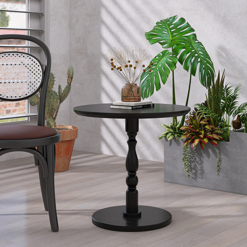 Table d'appoint ronde 23 po, table d'appoint ronde, petite table pour petits espaces, Noir antique