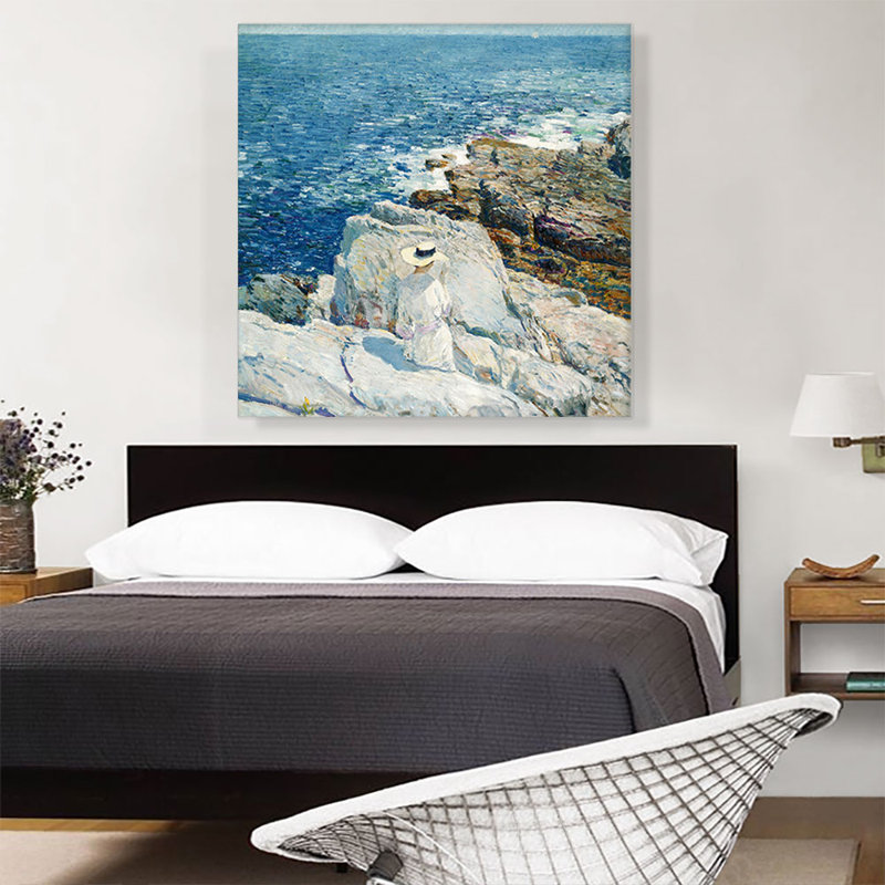 «The South Ledges Appledore 1913» par Childe Hassam - peinture sur toile tendue, H 36 po x l 36 po x P 0,75 po