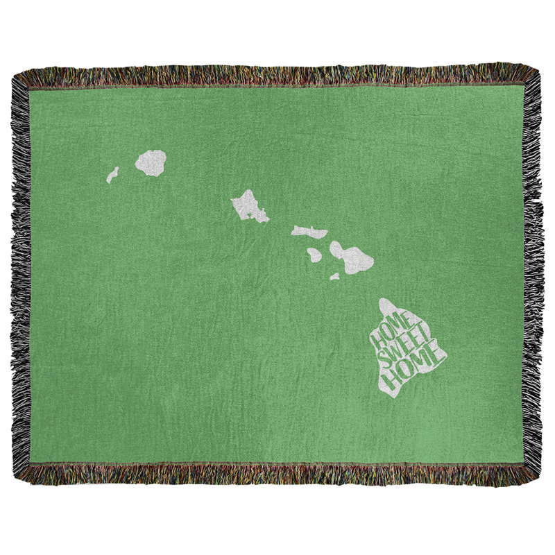 Jeté en coton tissé doux hawaii, l 60 po x L 80 po, Vert