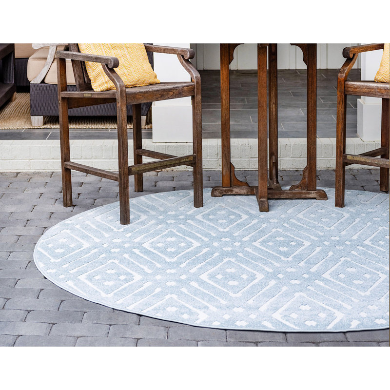 Outdoor Claudia Area Rug Calm Dimond Color, Round 8'