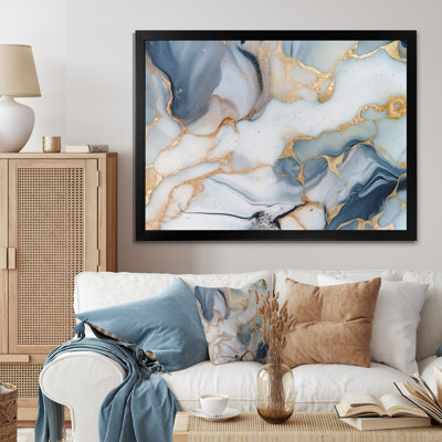 «Gray and Gold Tender liquide», impression sur toile encadrée