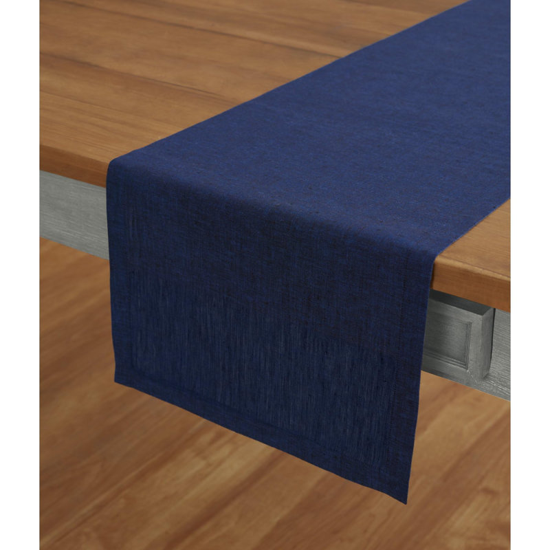 100% Pure Linen Table Runner - Athena, 156" x 14", Royal Blue