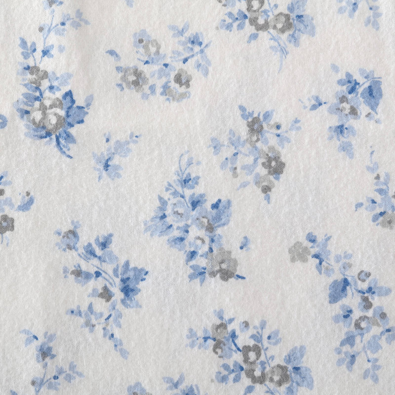 Ensemble de draps en flanelle de coton brossé, Ensemble de draps pour lit double avec 2 taies d'o, Gris Audrey