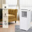 Climatiseur portatif 3-en-1 8 000 BTU - refroidissement puissant, déshumidificateur et ventilateur, silencieux, écoénergétique, télécommande, ensemble de fenêtre, minuterie 24H - 350 pieds carrés - Devant noir + panneau gris foncé, normes américaines