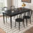 Black Rectangular Solid Wood Dining Table-1403274627