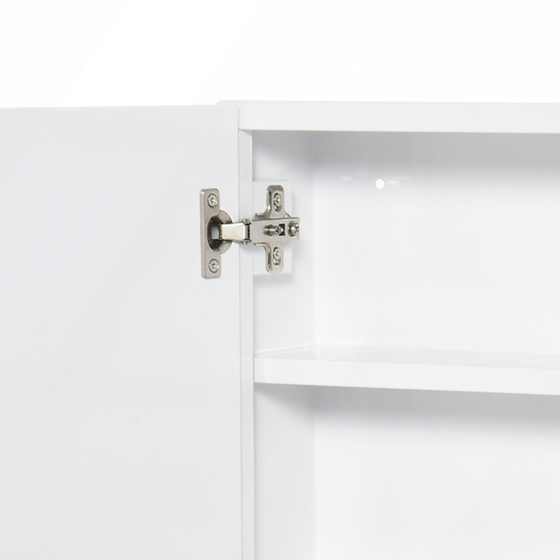 Armoire de salle de bain à miroir, armoire à pharmacie à cadre en acier 24 po x 22 po, rangement mural avec portes doubles
