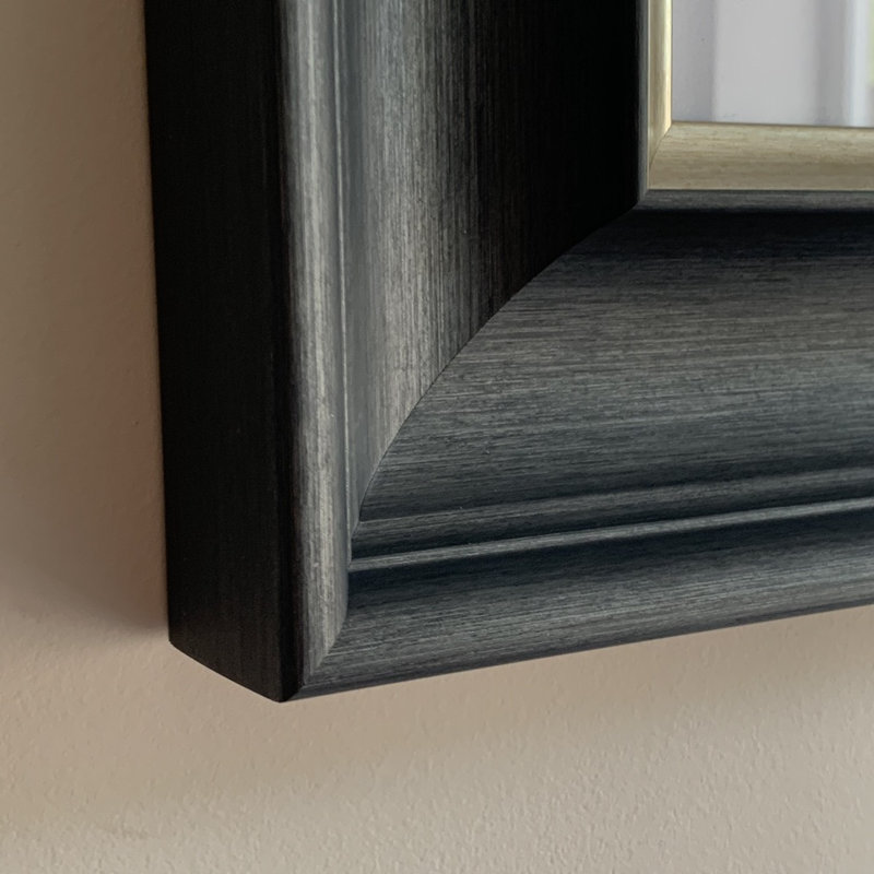 Oklee Square Mirror, 76cm x 65.8cm , Dark Grey/Silver