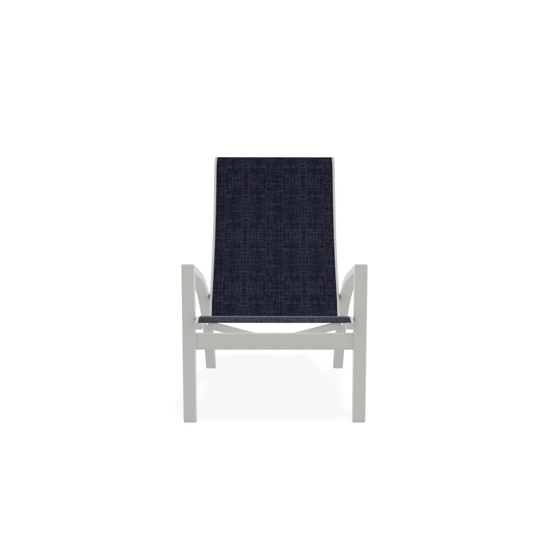 Kendall Outdoor Lounge Chair, Snow, Moments Navy
