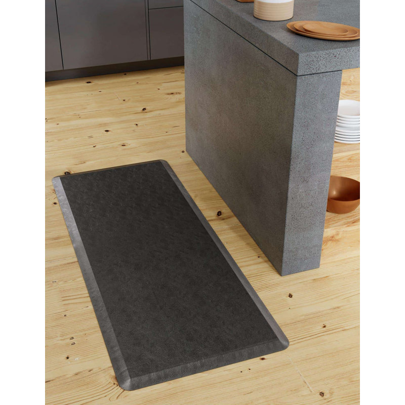 Bodington Modern Solid Color Water Resistant Non-Skid Kitchen Mat, Rectangle 2' x 3', Black