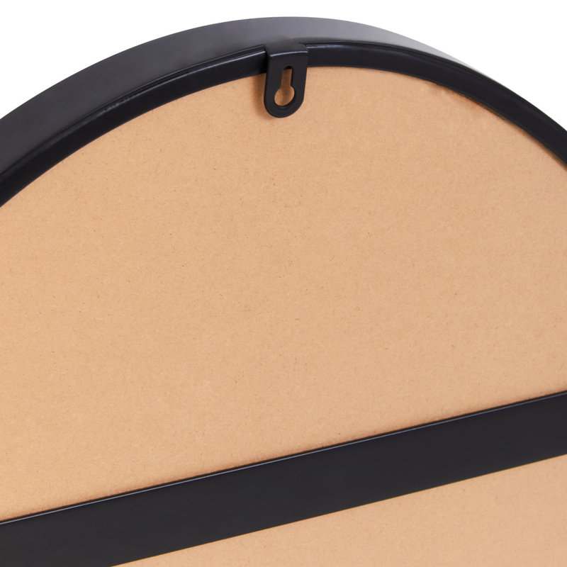 Aguon Metal Flat Wall Mirror, Black, Oval, 100H" x 60W" x 3"D