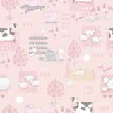 Tiny Tots 2 Farmland Animals Design 33' L x 21" W Wallpaper Roll