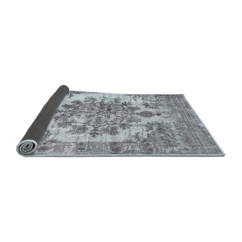Tapis traditionnel gris / noir, Rond 5 pi