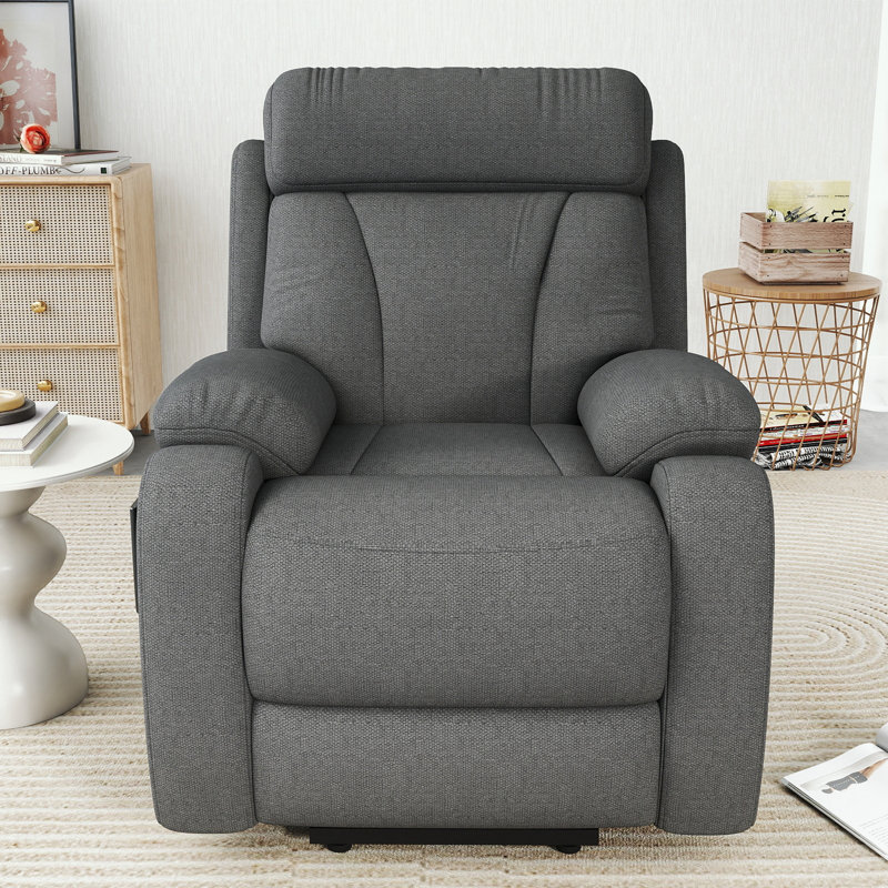 Fauteuil inclinable électrique avec poche latérale, Gris foncé