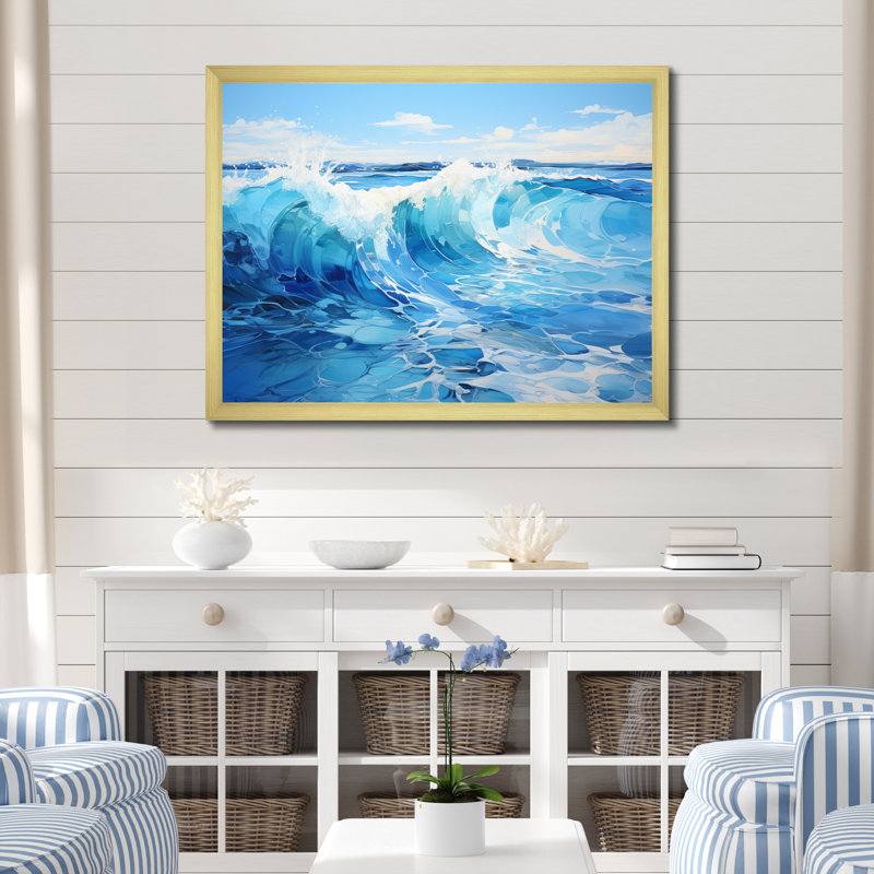 Blue Ocean Sapphire Infinity The Ocen II - Landscapes Canvas Wall Art, H 34 po x l 44 po x P 1,5 po