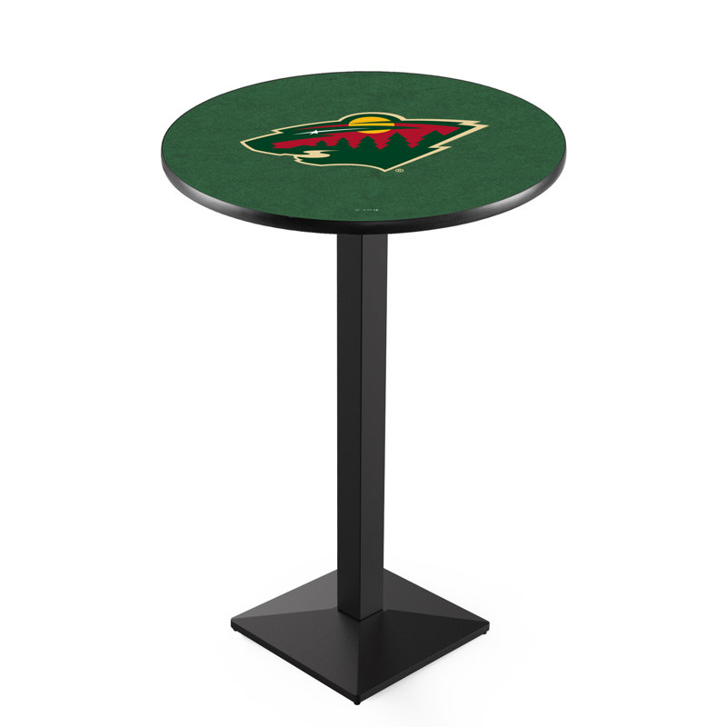 Table de salle à manger 30 po NHL, Minnesota Wild, Noir froissé