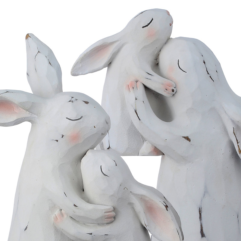 Lapin en résine 8 "avec enfant