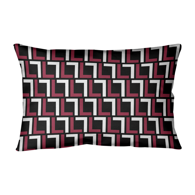 Housse de coussin rectangulaire Arizona Football Luxury, Simili daim, Rouge / blanc / noir