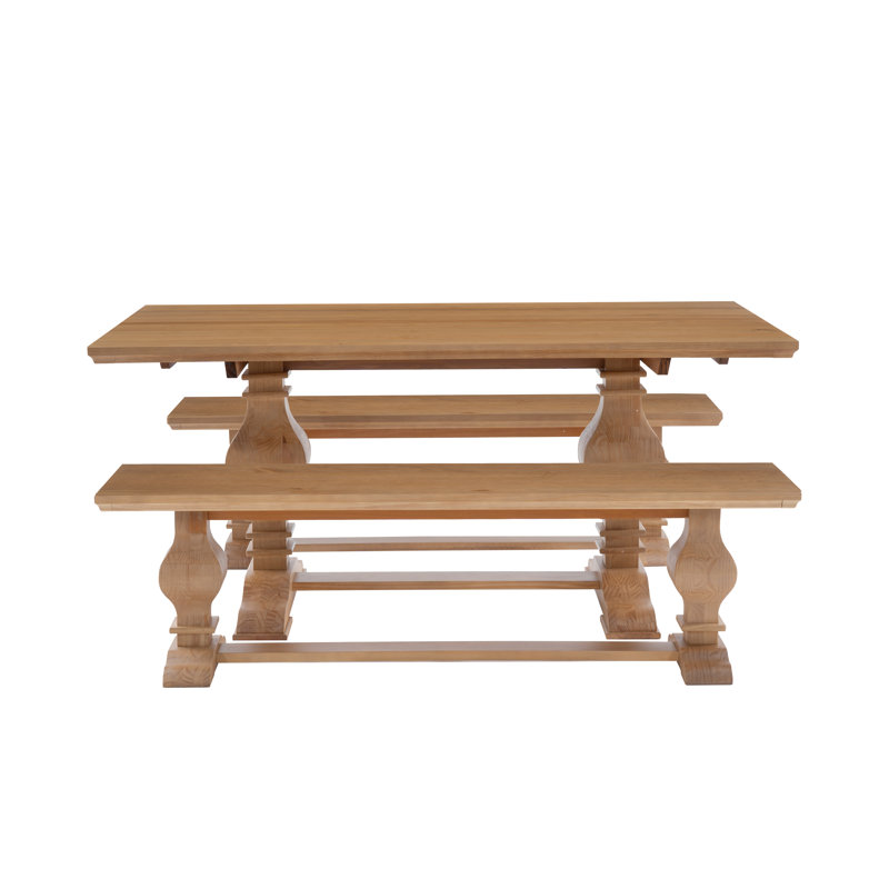 Strickler 6-Person Pine Solid Wood Dining Set, Brown