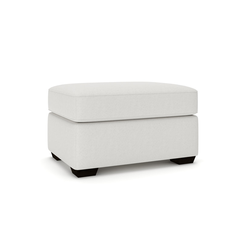 Francesca 32" Upholstered Ottoman, Macarena Beige Basketweave